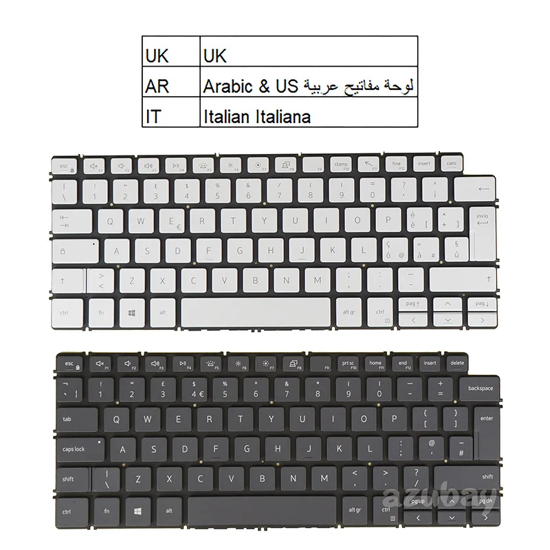 Teclado Retroiluminado para Laptop Dell Dell Vostro 5390 5391 5490 Latitude 3301 3410 06cdc0 0nwd23 06wm06 Árabe Reino Unido Italiano