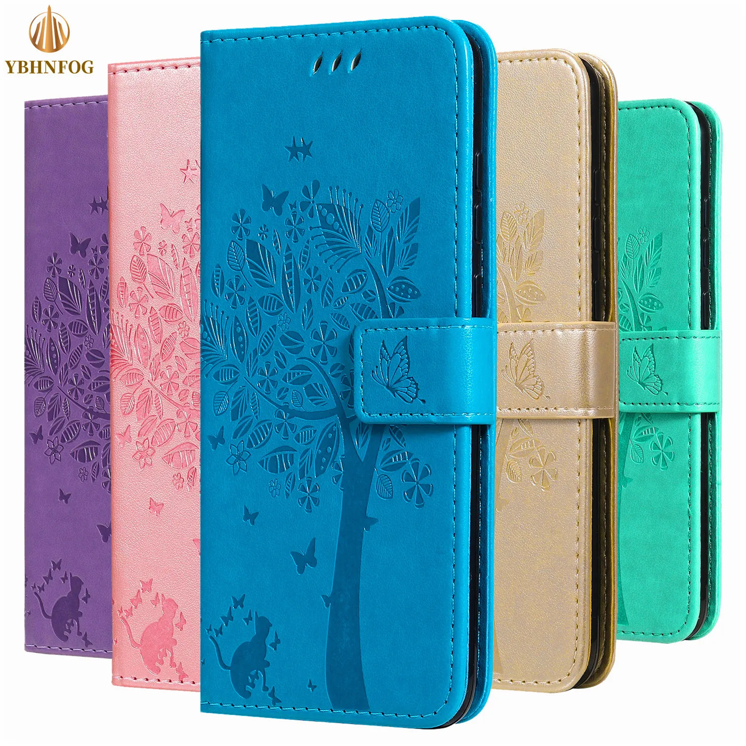 Flip Case Per Samsung Galaxy S20 Fe S21 S22 Ultra S8 S9 S10 Plus S6 S7 Edge Luxury Emboss Leather Wallet Cover Stand Phone Coque