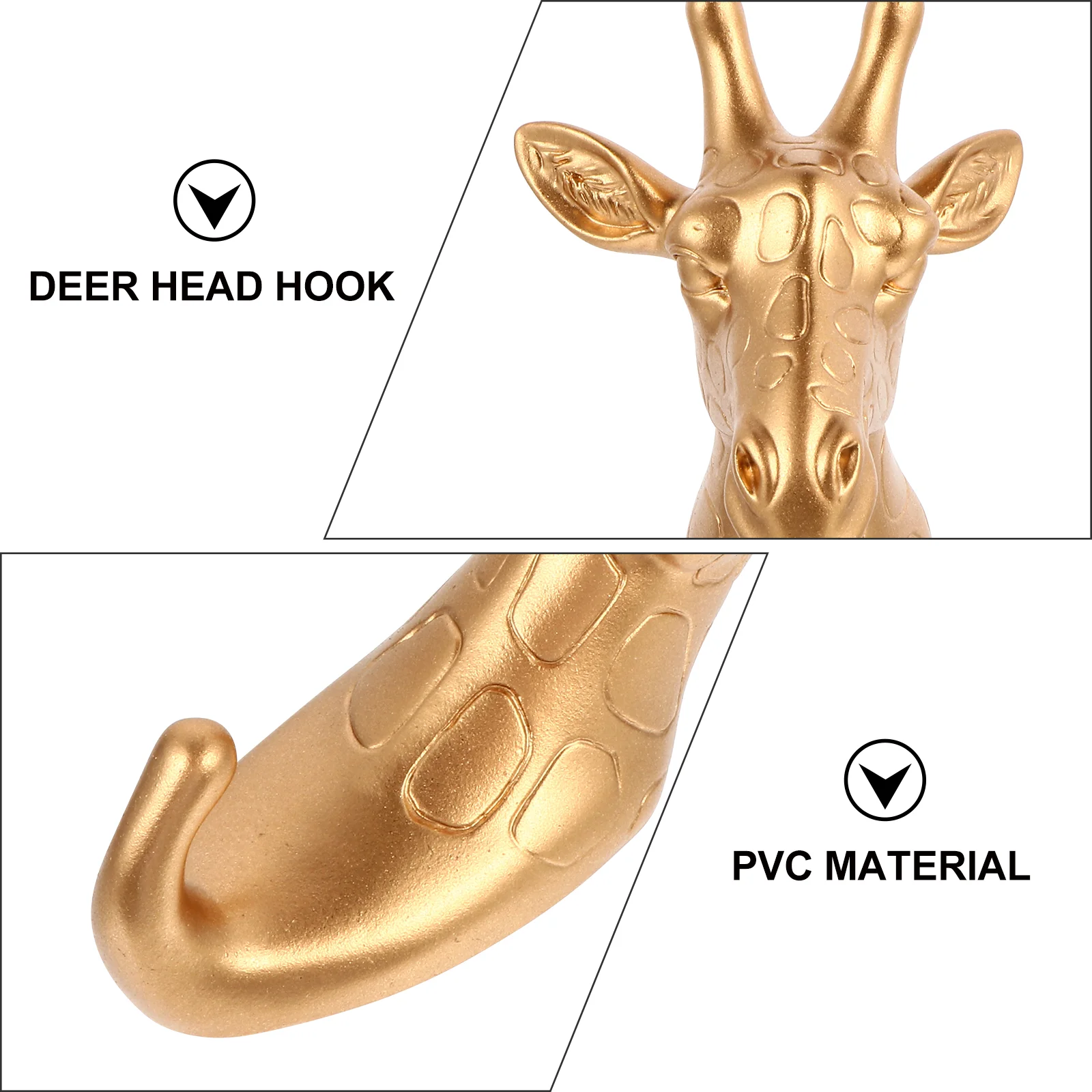 Vintage Home Decor Giraffe Coat Hook Animal Retro Hooks Hat Decorative Wall Golden for