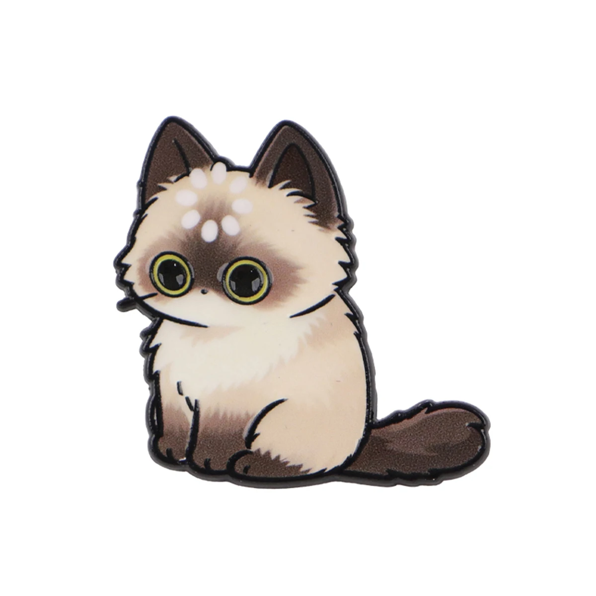 Charming Cats Enamel Pin - Cute Cartoon Animal Brooch for Backpacks & Clothing Accessories