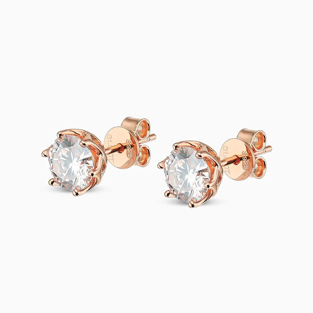 0.5-1 Carat D Colour Moissanite Stud Earrings