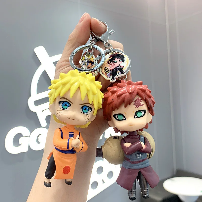 Anime Naruto Figura Brinquedo Modelo 10cm Kakashi Uzumaki Naruto Jiraiya  Sakura Gaara Kawaii Desenho animado Keychain Pendant Decoração