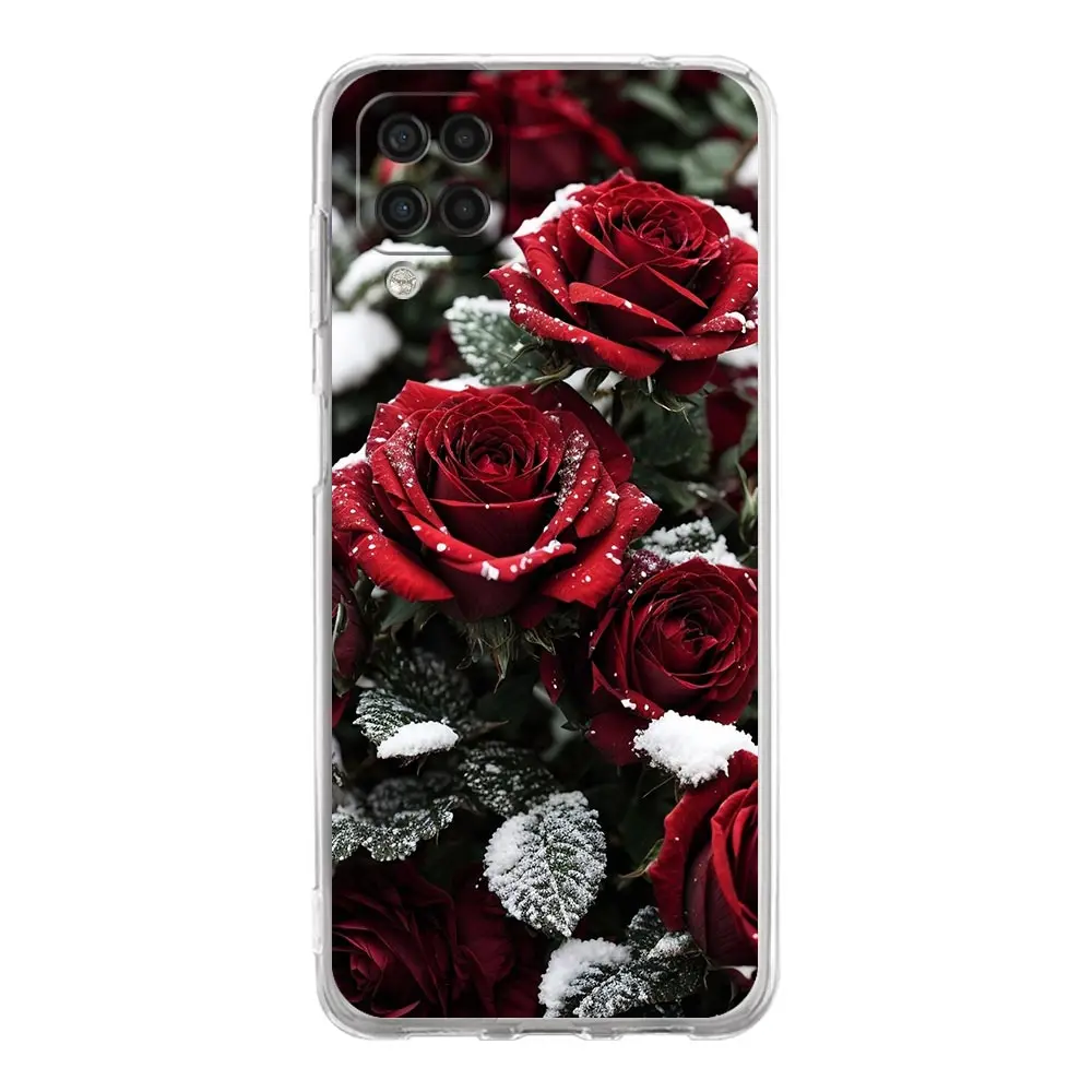 Elegant Red Rose Floral Phone Case Cover
