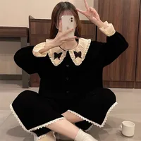 Women's Spring and Fall 2025 New Korean Ins Net Red Wind Pajamas Homewear Set Teenage Students Sweet Pajamas Homewear Set - Image 4