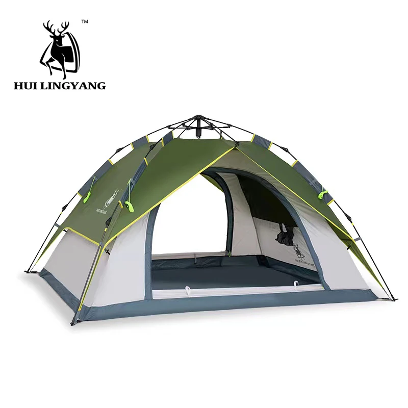 

3-4 People Outdoor Automatic Quick Open Tents Double layer Two Door Camping Tent Family Sun Shelter Fishing Picnic Beach Tent