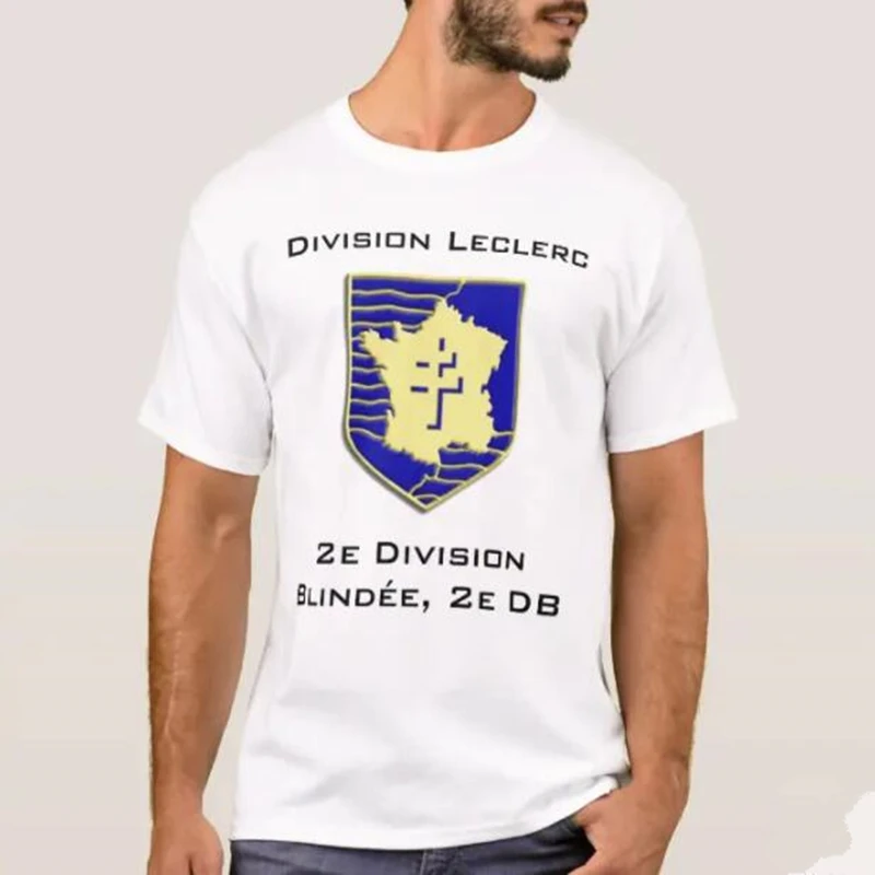 

France 2nd Armored Division Men T-Shirt Short Casual 100% Cotton Shirts Summer Harajuku Shirt