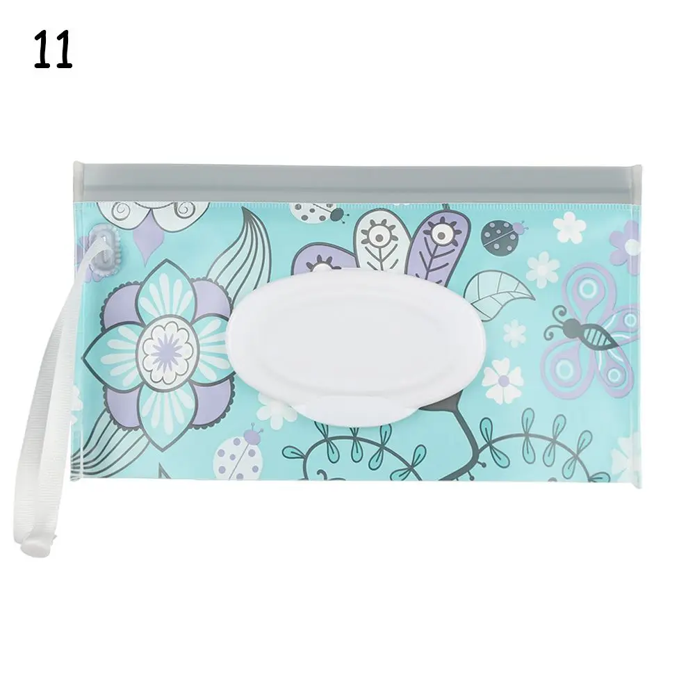 1pcs Fashion Useful Portable Flip Cover Snap-Strap Baby Product Cosmetic Pouch Wet Wipes Bag Tissue Box Stroller Accessories