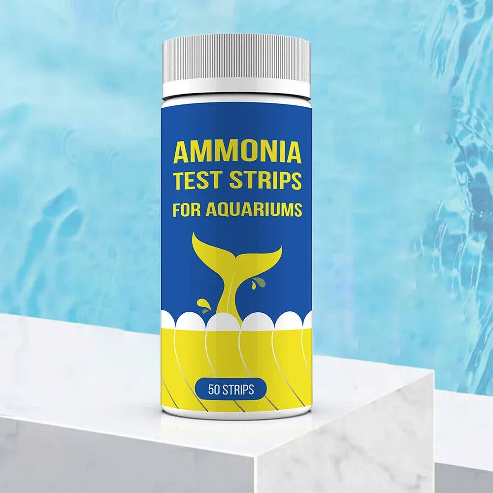 50pcs Ammonia Nitrogen Quick Water Quality Test Paper Kit For Aquarium Professional For Freshwater Saltwater Aquarium aquarium test strips aquarium water quality testing agent