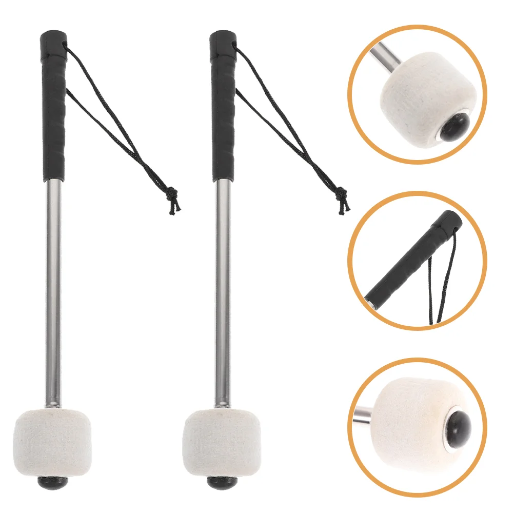 

2 Pcs Drumstick Mallets Major Percussion Drumsticks Stainless Steel Handle Practical