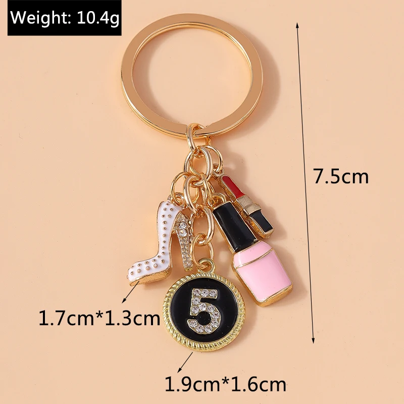 Nette Emaille Simulation Bowknot High Heels Schlüsselbund Frauen Mädchen Schlüssel Ring Handtasche Anhänger DIY Handgemachten Schmuck Geschenk – Detail 3