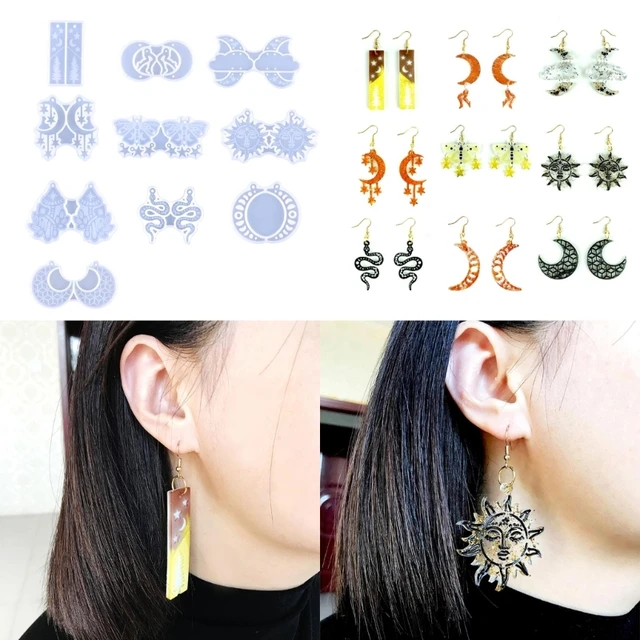 157 Pack Silicone Earring Molds Jewelry Epoxy Resin Molds Earring Drop  Dangle Resin Earring Mold for DIY Fashion Earrings Necklac 