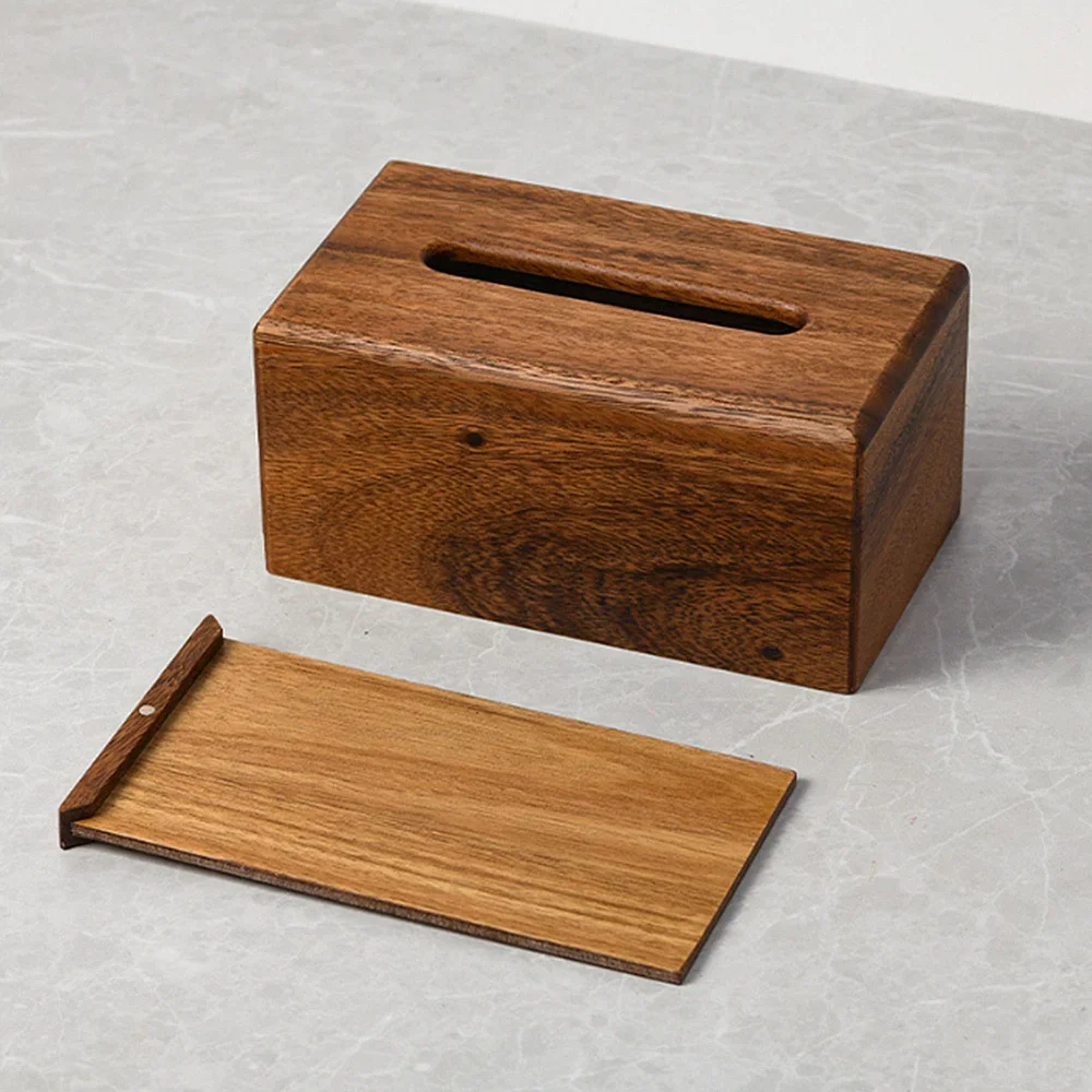 Black Walnut Tissue Dispenser Box Wooden Dining Table Paper Container Living Room Ornaments Tissue Paper Storage Box 4