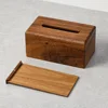 Black Walnut Tissue Dispenser Box Wooden Dining Table Paper Container Living Room Ornaments Tissue Paper Storage Box 4