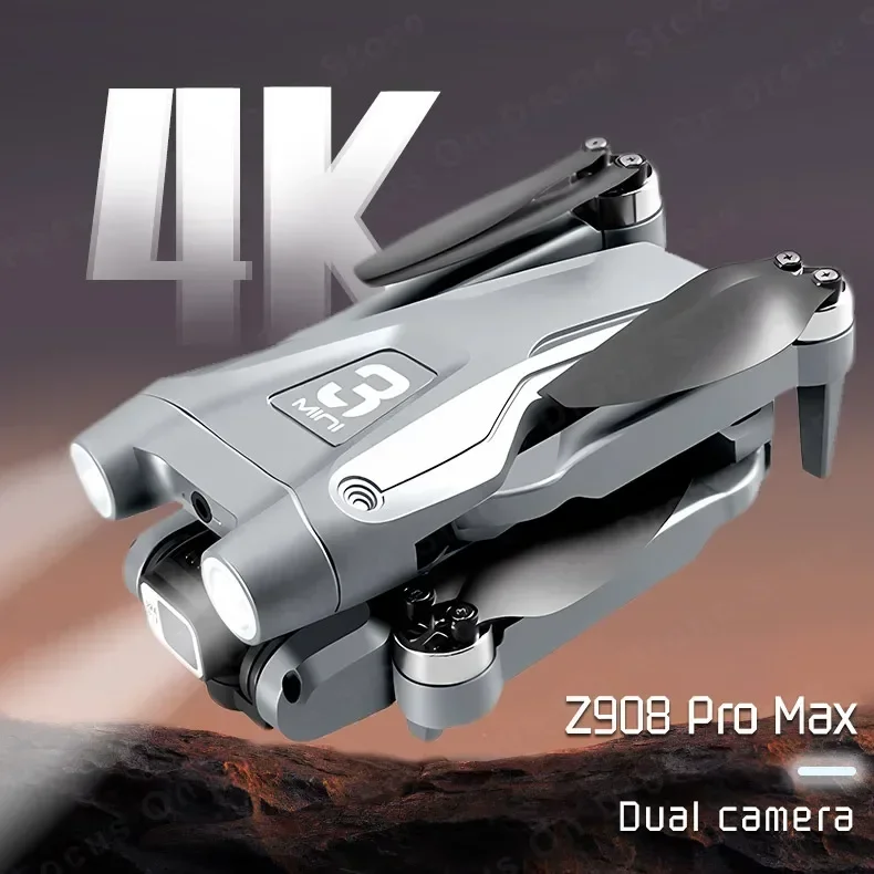 전문가용 드론 와이파이 FPV 장애물 회피 브러시리스 4 축 접이식 RC 쿼드콥터 장난감 선물, Z908Max 듀얼 8K GPS, 9km, 신제품
