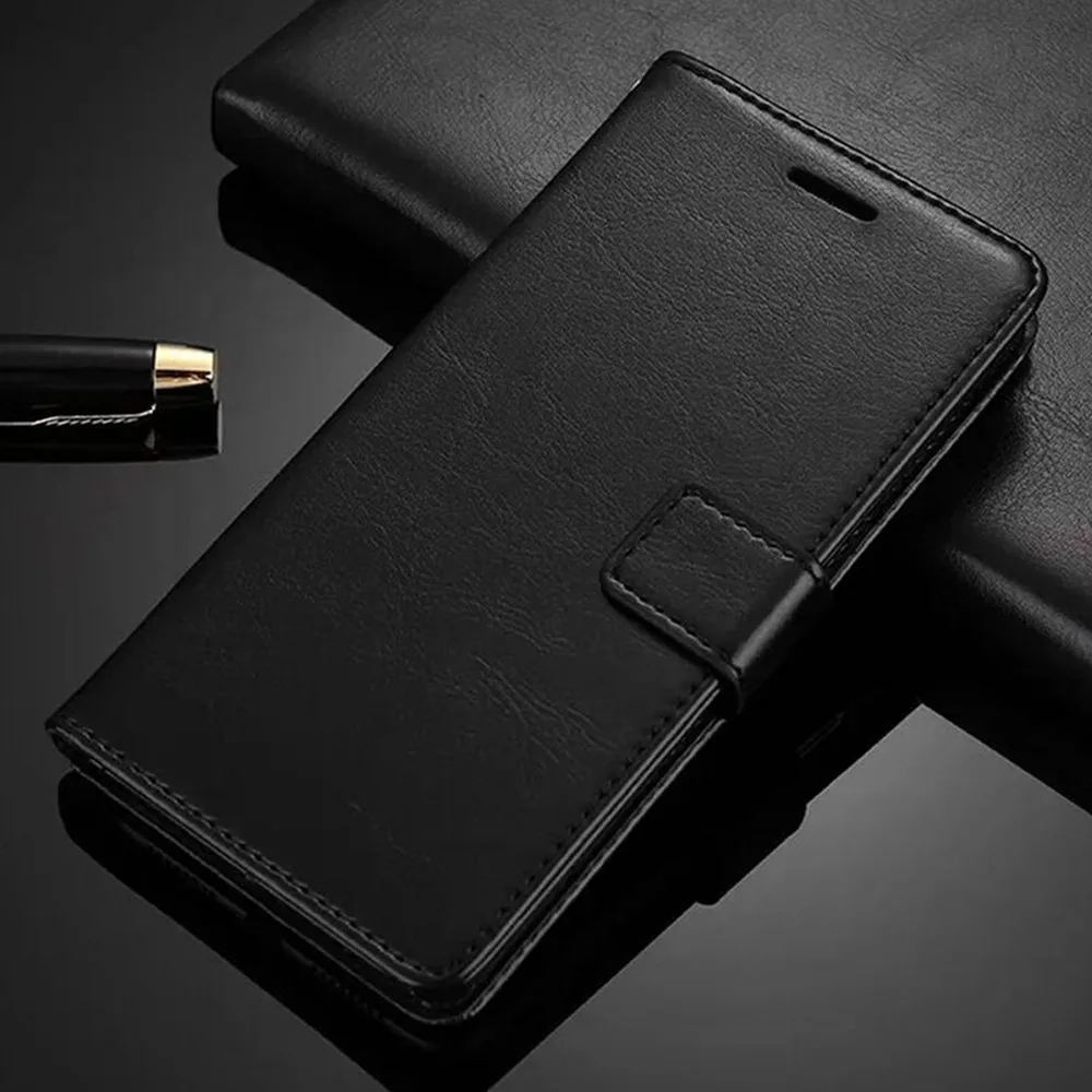 Leather Magnetic Flip Stand Cover - Shockproof Card Wallet Book Coque