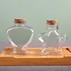 2X Iron Tower/Heart/Bear/Gourd/Cat Wishing Bottle With Cork Plastic Bottle Candy Box Transparent Empty Message Lucky Star Bottle 3