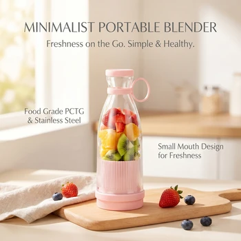 Portable Electric Juicer Cup with 6 Blades USB Mini Milkshake Blender Fresh Fruit Milk Mixing Tool for On-the-Go 1