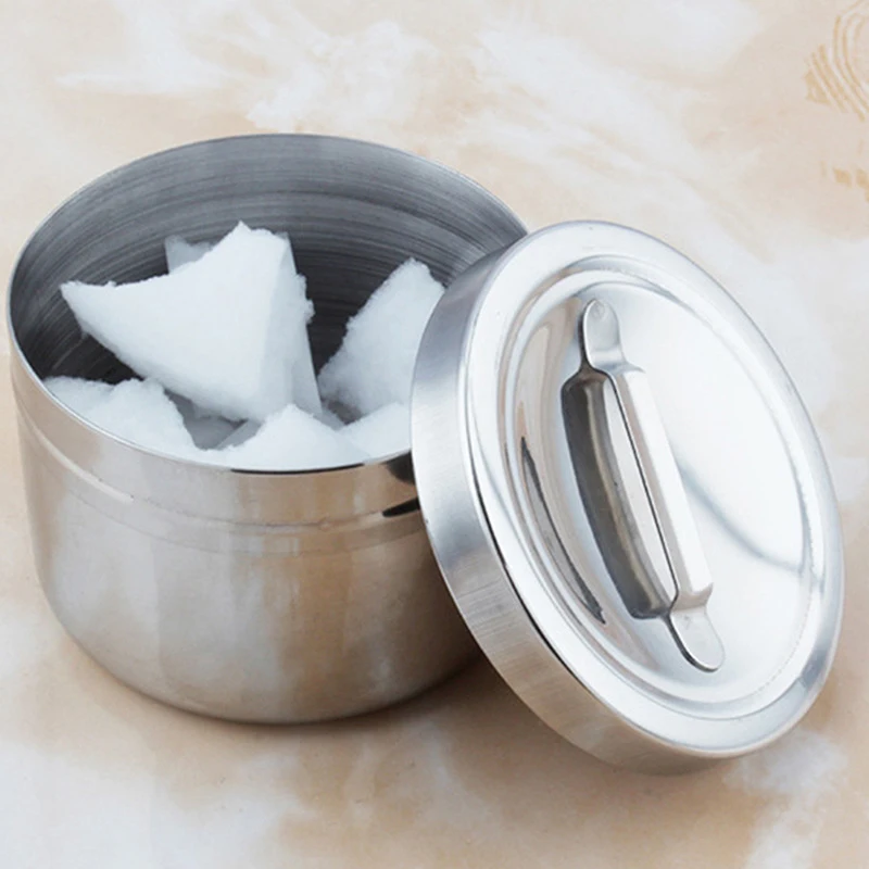 Medical Alcohol Round Box 304 Stainless Steel Cotton Can Barrel Laboratory Instruments And Tools Storage Tank With Cover 1pc