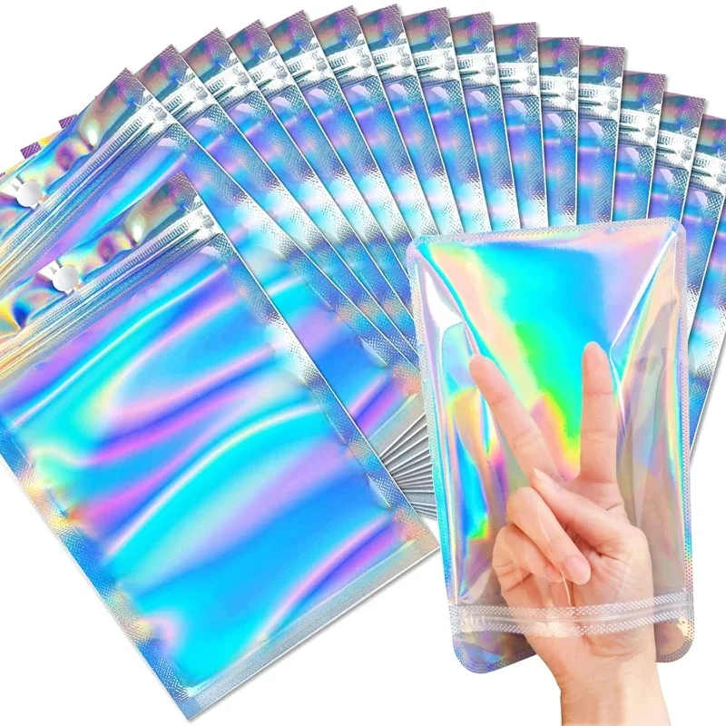 

10Pcs Laser Self Sealing Plastic Envelopes Mailing Storage Bags Holographic Gift Jewelry Poly Adhesive Courier Packaging Bags