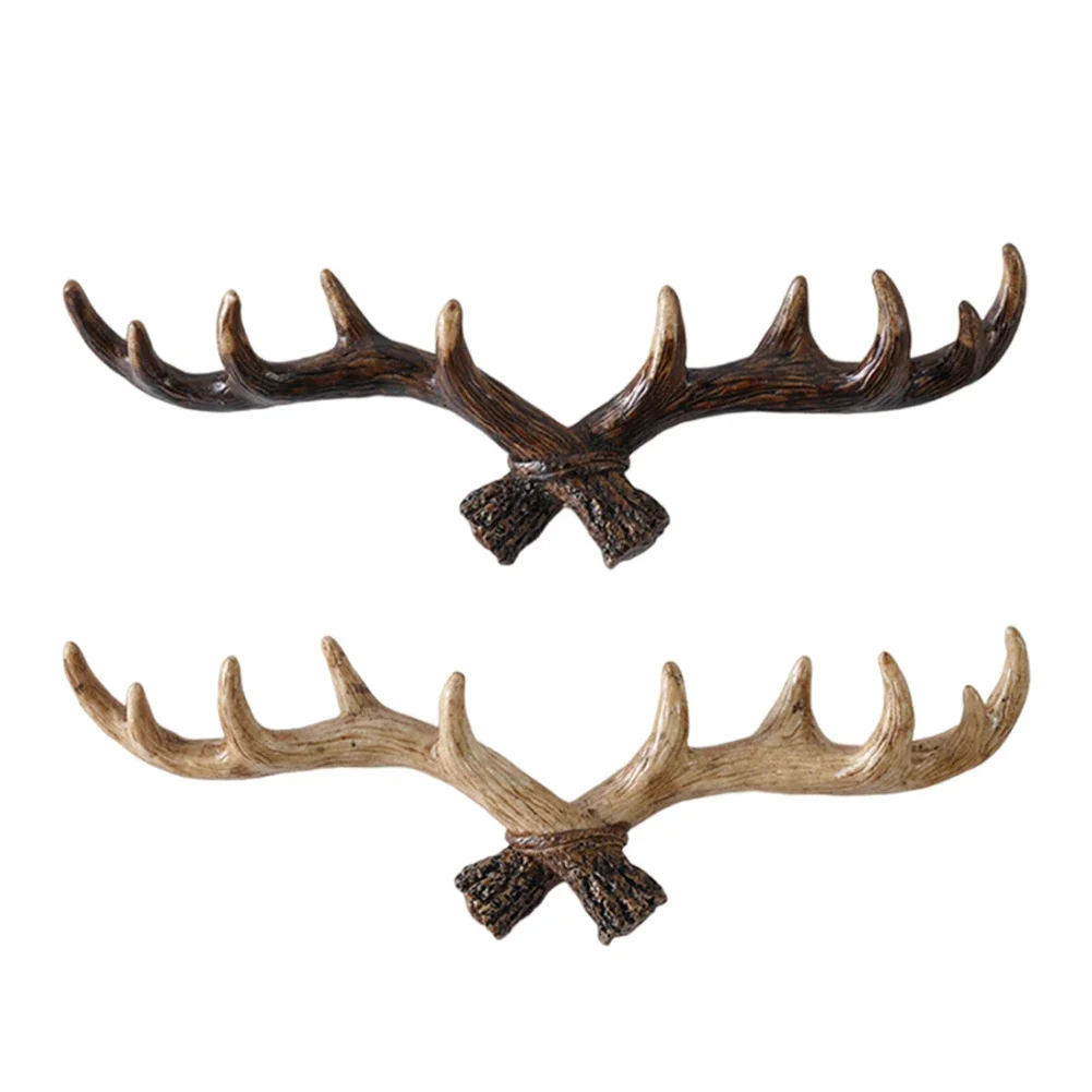1x Deer Antler Hook Wall Hook/clothes Hanger Towel Hook Resin Christmas Home Decoration Hats Coats Robes Scarves Bags Hook 5