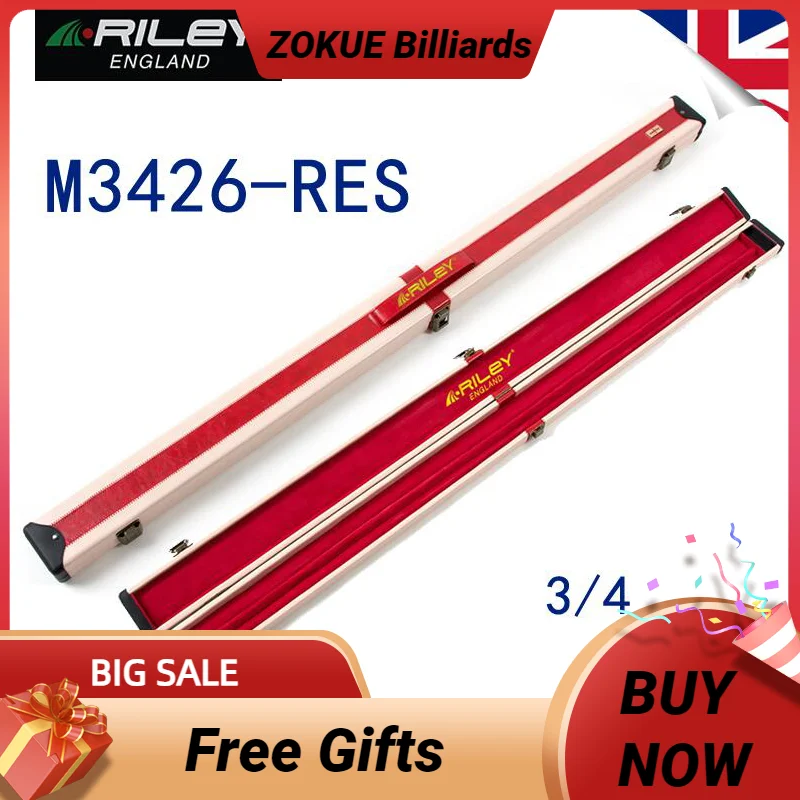 새로운 RILEY M3426-RES 스누커 큐 상자 3/4 막대 스누커 상자 전문 고품질 키트 상자 당구 액세서리