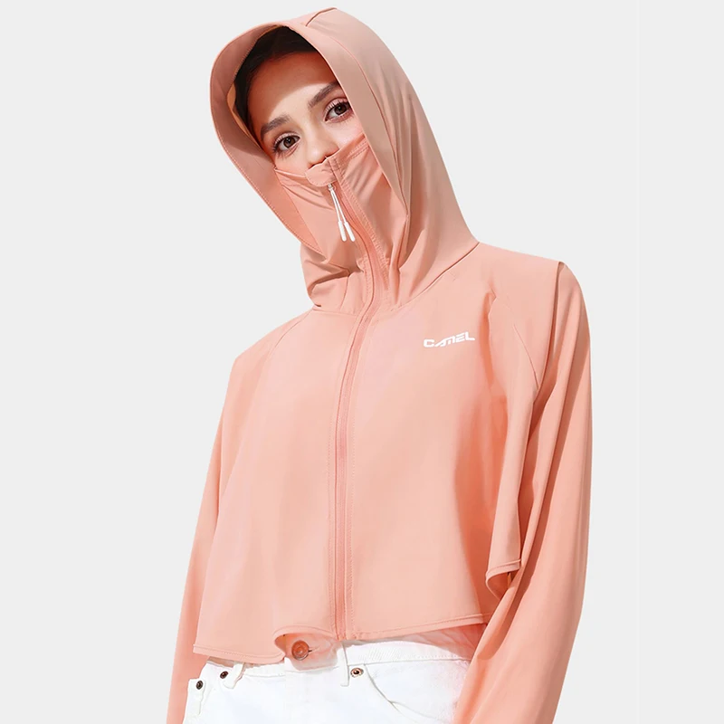 GOLDEN CAMEL Outdoor Sun Protection Clothing Women's UV Protection Ice Silk Breathable Skin Jackets Weightlight Shirts Woman