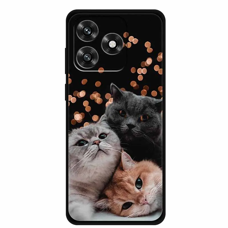 Black TPU Cartoon Soft Silicone Shockproof Case - Protective Back Cover