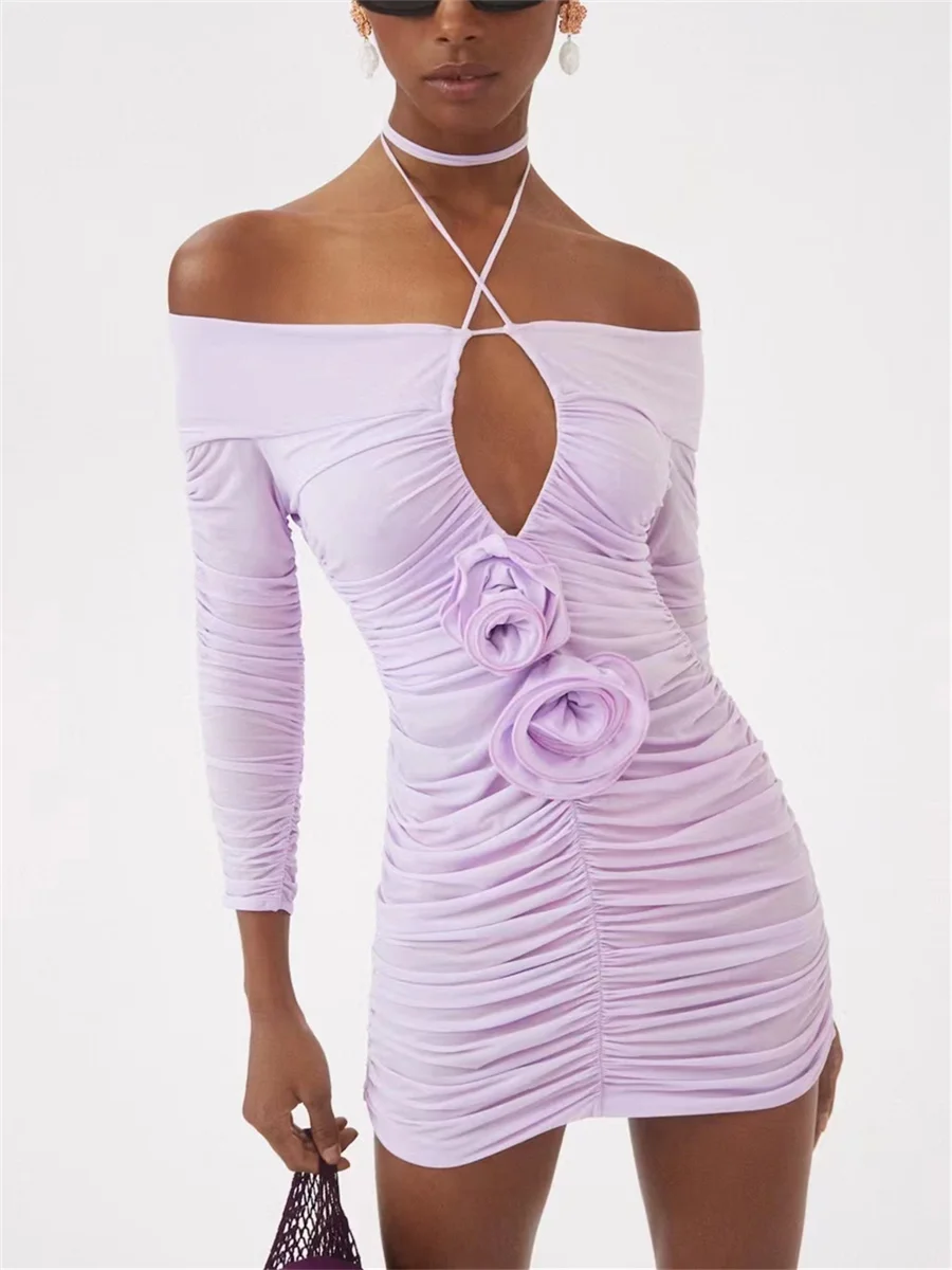 

2023 spring and summer new ladies handmade floral dresses Korean fashion women's skirt Y2K clothes high quality mini dress traf