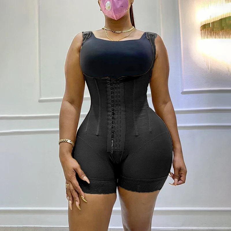 

Fajas High Compression BBL Shapewear Abdomen Control Double Bodysuit Waist Trainer Open Bust Body Shaper Butt Lifter