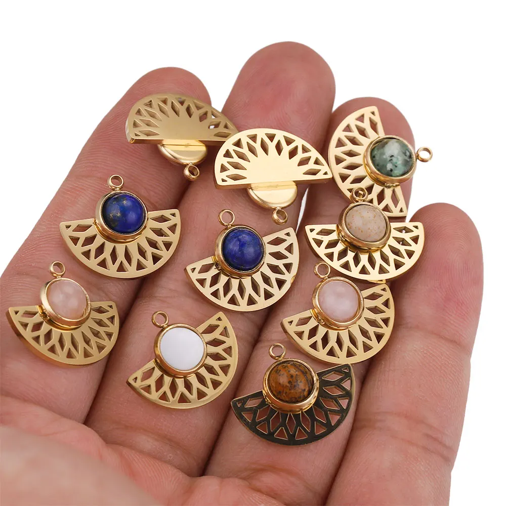 5pcs/Lot Wholesale Mixed Stainless Steel Gold Plated Boho Sector