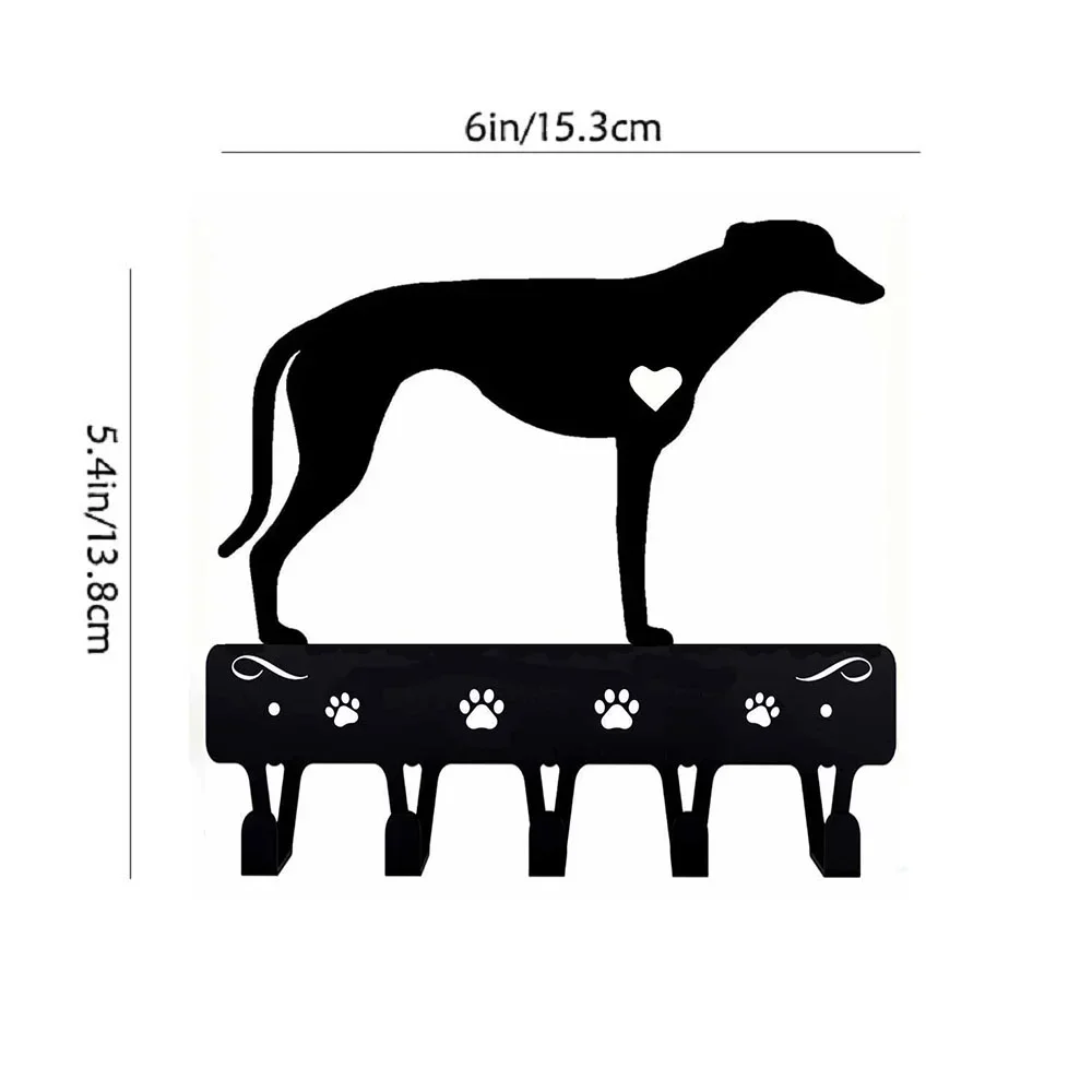 Greyhound Key Holder & Dog Leash Hanger: Decorative Iron Craft for Wall-Mounted Hooks Organizer in Home 2