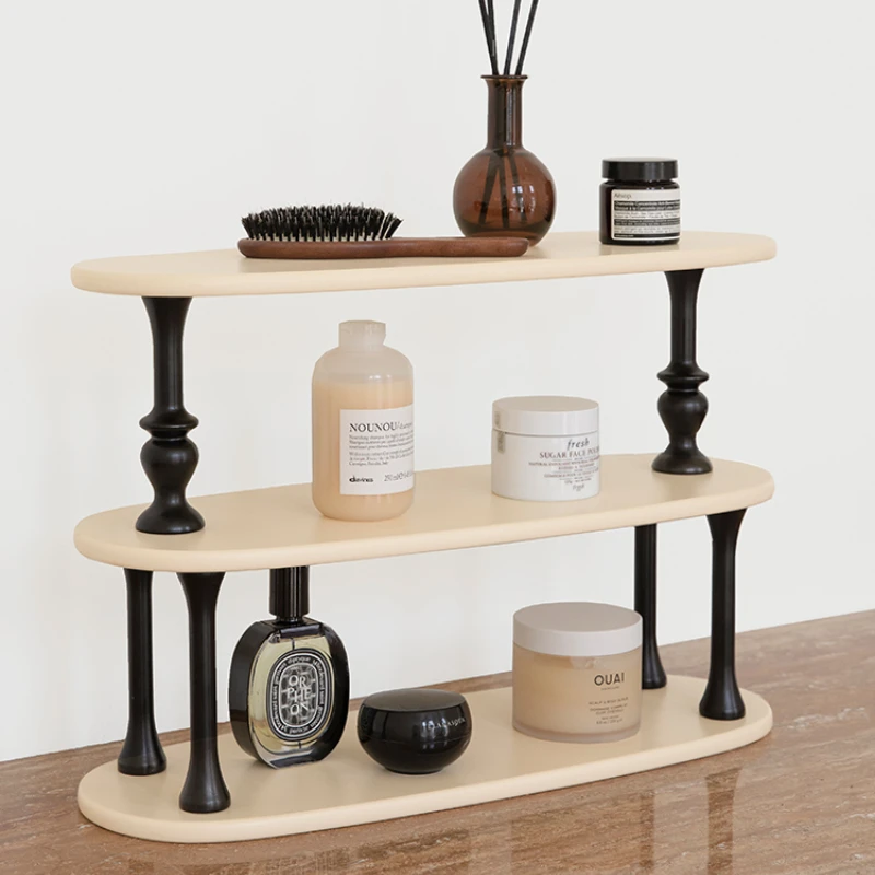 Desktop Retro Organization Storage Ins Wind Solid Wood Cup Rack Di Stoccaggio Del Profumo Rack Multifunzionale Per Shampoo Da Bagno