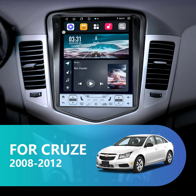 Radio de coche Srnubi 2Din Android 14 para Chevrolet Cruze 2008-2014, reproductor Multimedia de vídeo, Carplay, Android, estéreo con pantalla dividida 2