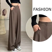 Hot Sale All Match Work Girls Straight Leg Pants 2025 Fashion Lady High Waist Trousers Women Korean Classic Suit Pants