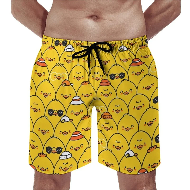 Summer New 3D Cute Animal Yellow Duck Printed Beach Shorts For Men Kid Funny Streetwear Swimming Trunks Fashion Cool Short Pants 2