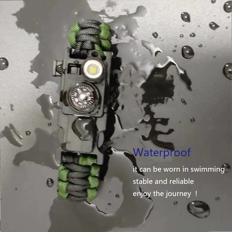 Waterproof Emergency Paracord 550 4mm Led Lights Parachute Cord Bracelet Survival Multifunction outdoor tools for Swimming paracord rope braided paracord paracord accessories paracord bracelet outdoor accessories