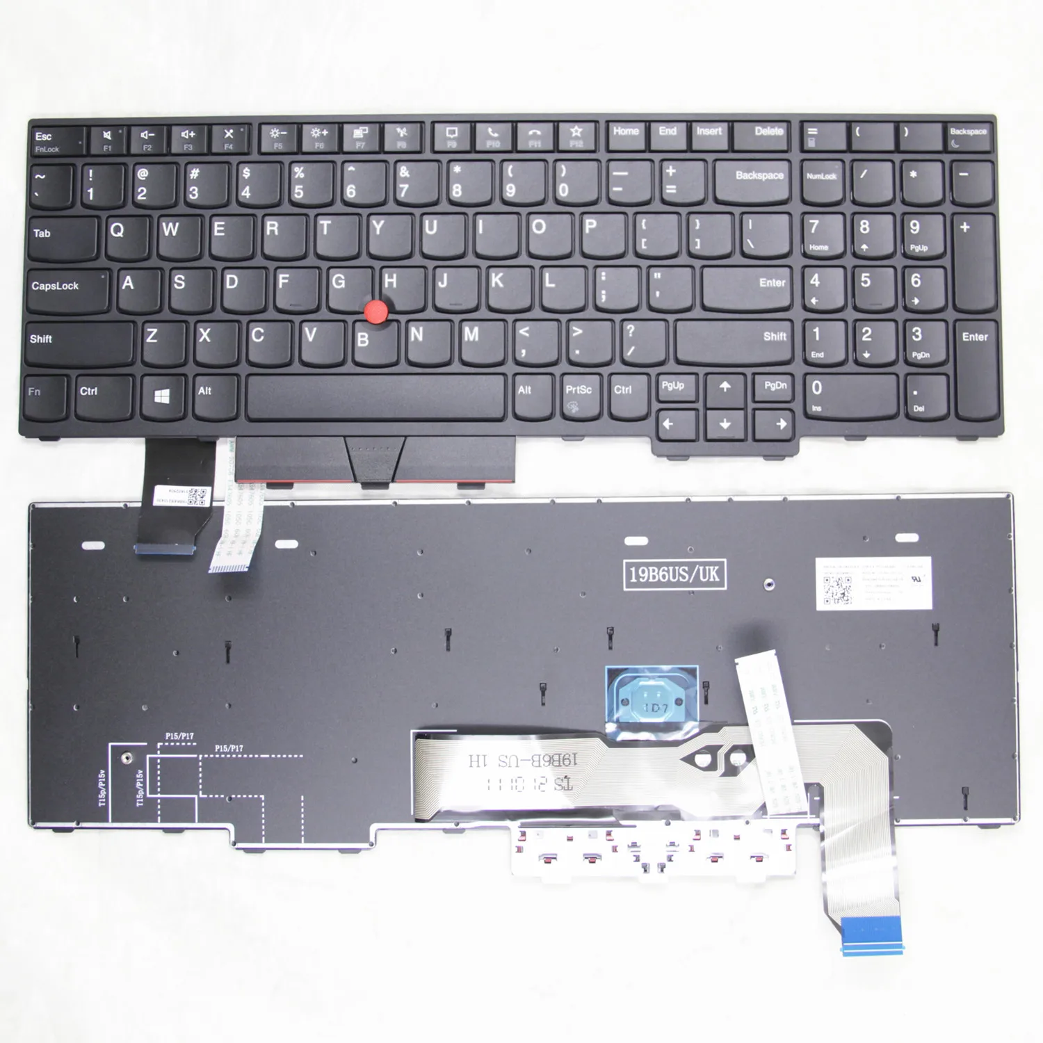 Teclado para Notebook Lenovo Thinkpad 100 Original Eua P15v L15 T15p P15 P17 Inglês Novo - Imagem 4