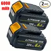 2 Pack of 6.0Ah 20V DCB206 Replacement Batteries for DeWalt 20V Max DCB205 DCB206 DCB207 DCB204 DCB203 DCB201 DCB200 DCB180 DCB 1