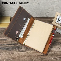A5 Retro Notebook Soft Leather Padfolio Ring Binder Loose-Leaf Paper for Students Business Office School Stationery Supplies 1