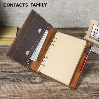 Quaderno retrò A5 in morbida pelle Padfolio Raccoglitore ad anelli Carta a fogli mobili per studenti Forniture di cancelleria per ufficio scolastico