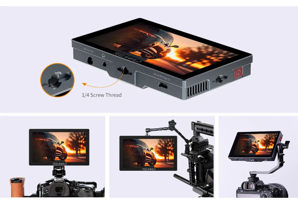 P6X 5.5" Camera Field Monitor 3D LUT HDR IPS Panel TouchScreen Display 4K HDMI-C