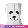 Large Cotton and Linen Laundry Bag Clothes Toys Storage Bag Printing Fabric Drawstring Duffle Bag Dirty Clothes Organizer Bags 1