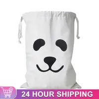 Large Cotton and Linen Laundry Bag Clothes Toys Storage Bag Printing Fabric Drawstring Duffle Bag Dirty Clothes Organizer Bags 1