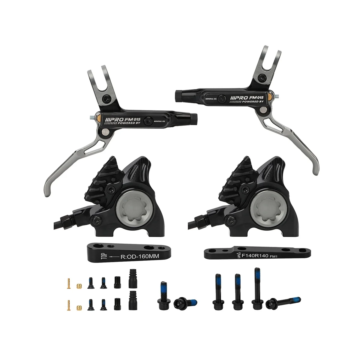 

IIIPRO Flat-Handle Road Bike Oil Brake Road Bike Flat-Mounted Oil Disc Split Oil Brake Is Suitable for 140/160Mm,Black