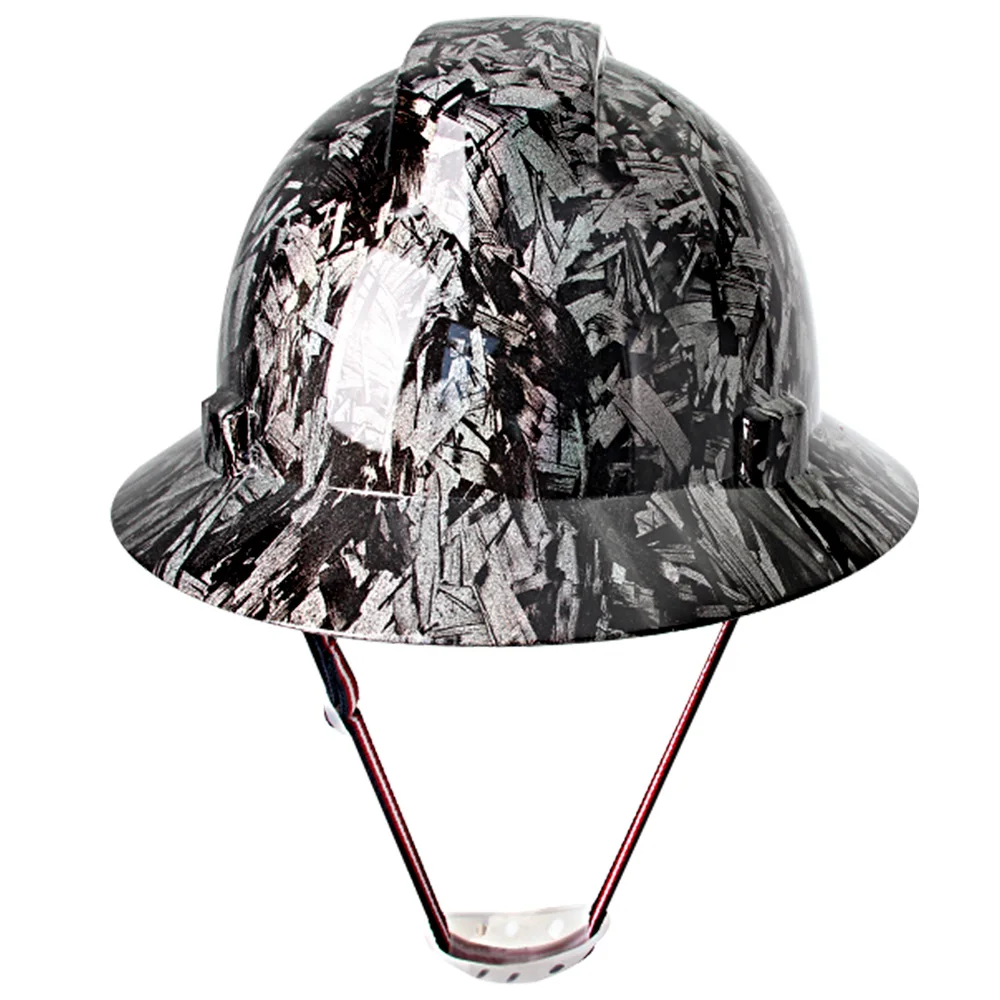 Safety Helmet Laser Forging Pattern Full Brim Hard Hat 4/6 Point Suspension Adjustable Construction Safety Helmet ABS ANSI Engineer Work Hat