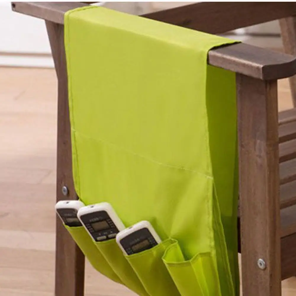 

Portable Remote Control Holder Sofa Side 4 Pockets Storage Bag Organizer Holder Pouch