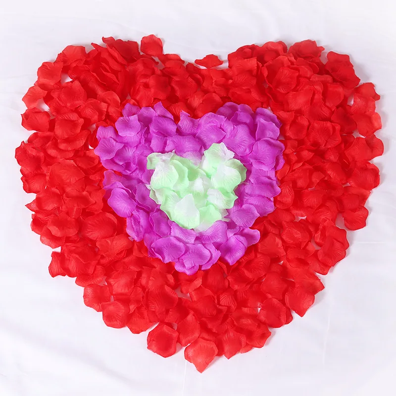Pétales de Rose Artificiels Colorés pour Mariage, 6000 Pièces/Paquet, Leon Day, Simulation de Fleur, Décorations