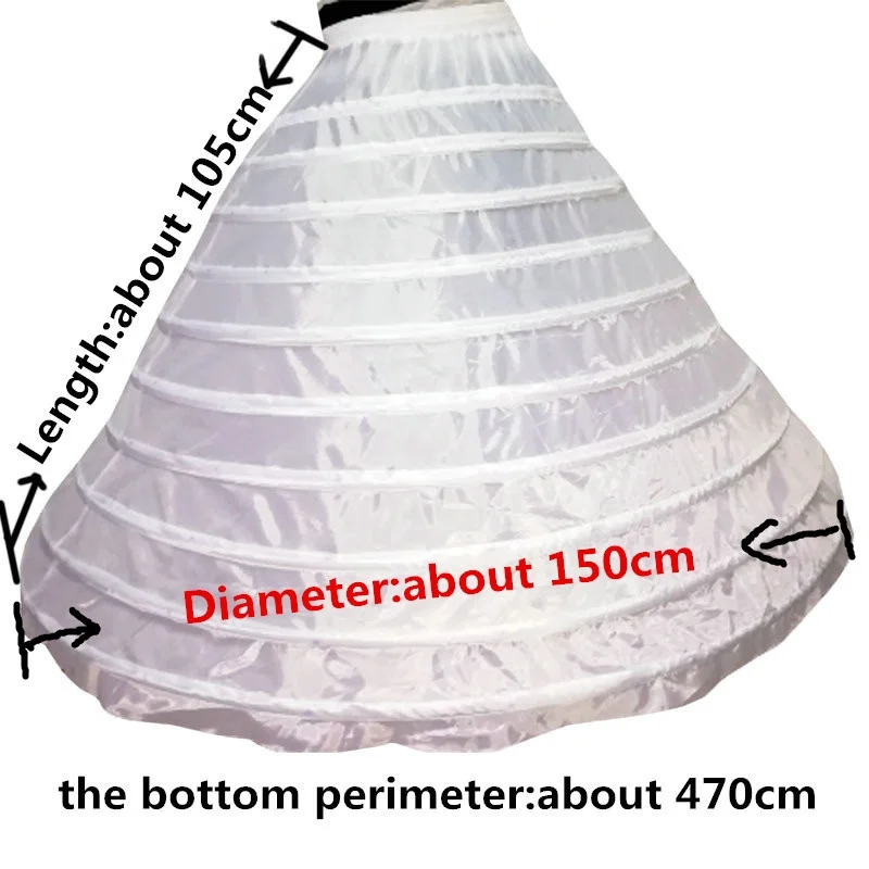 

High Quality 10 Hoops Petticoat Underskirt For Big Ball Gown Wedding Dress Bridal Gown Wedding Accessory Crinoline In Stock