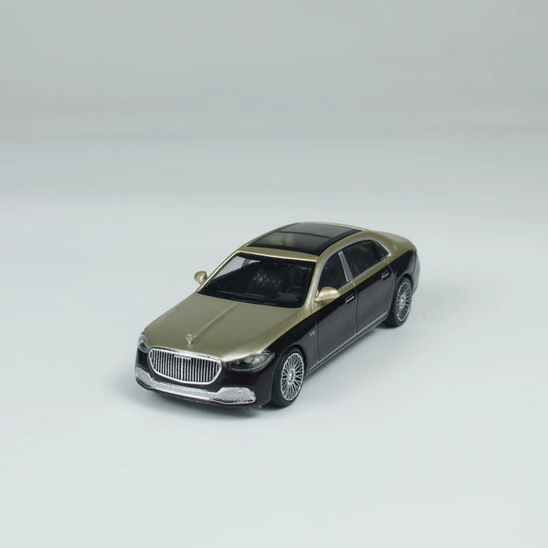 MINIGT 1:64 메르세데스 마이바흐 S680 골드/다크 레드 메탈릭 MGT 합금 자동차 모델 962