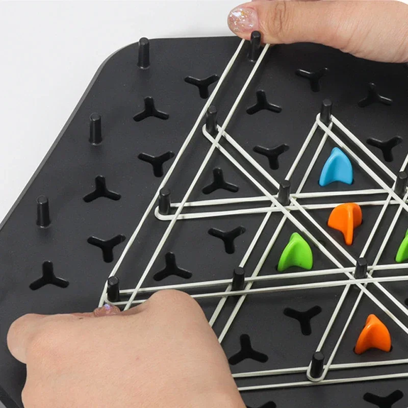 Chain Triangle Chess Game Triggle Rubber Band Game Educational Interactive Battle Set For Family Party Gift